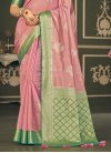 Pink and Sea Green Silk Blend Traditional Designer Saree - 3