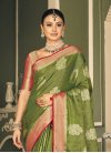 Woven Work Olive and Red Designer Traditional Saree - 2