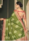 Woven Work Olive and Red Designer Traditional Saree - 3