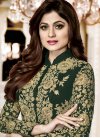 Shamita Shetty Faux Georgette Embroidered Work Long Length Designer Suit - 1