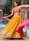 Georgette Mustard and Rose Pink Embroidered Work A Line Lehenga Choli - 2