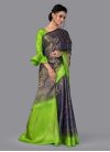 Mint Green and Navy Blue Contemporary Style Saree - 2