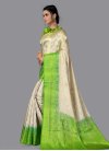 Mint Green and Off White Woven Work Designer Traditional Saree - 2