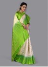 Mint Green and Off White Woven Work Designer Traditional Saree - 1