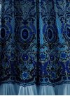 Competent  Embroidered Work Net Light Blue and Navy Blue Long Length Designer Anarkali Suit For Ceremonial - 2