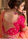 Orange and Pink Beads Work Half N Half Trendy Saree - 2