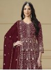 Embroidered Work Georgette Long Length Anarkali Salwar Suit - 1