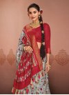 Red and Silver Color Print Work Traditional Designer Saree - 3