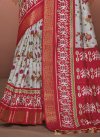 Red and Silver Color Print Work Traditional Designer Saree - 2