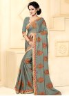 Conspicuous Embroidered Work Trendy Classic Saree For Ceremonial - 2