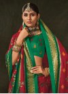 Green and Red Digital Print Work Trendy Classic Saree - 3