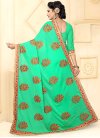 Embroidered Work Faux Chiffon Contemporary Style Saree For Ceremonial - 1