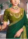 Lace Work Vichitra Silk Traditional Designer Saree For Casual - 1
