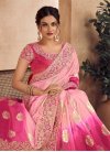 Pink and Rose Pink Embroidered Work Designer Contemporary Style Saree - 4
