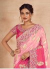 Pink and Rose Pink Embroidered Work Designer Contemporary Style Saree - 3