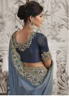 Jacquard Silk Light Blue and Navy Blue Traditional Designer Saree - 1