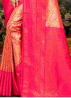 Kanjivaram Silk Orange and Rose Pink Trendy Classic Saree For Ceremonial - 2