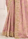 Fancy Fabric Embroidered Work Designer Contemporary Style Saree - 2