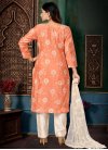 Beige and Salmon Chanderi Silk Readymade Designer Suit For Festival - 1