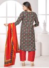 Black and Red Readymade Salwar Suit - 1