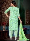 Turquoise and White Readymade Designer Suit - 1