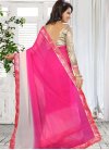 Off White and Rose Pink Faux Georgette Trendy Classic Saree - 2
