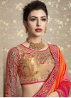 Orange and Rose Pink Traditional Saree For Ceremonial - 1