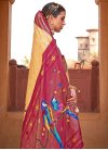 Gold and Red Paithani Silk Designer Contemporary Saree - 1