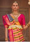 Navy Blue and Rose Pink Patola Silk Designer Contemporary Style Saree - 1