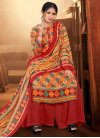 Cotton Digital Print Work Palazzo Style Pakistani Salwar Suit - 1