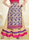 Cream and Rose Pink Net Readymade Designer Suit For Ceremonial - 1