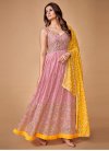 Georgette Sequins Work Readymade Floor Length Gown - 1