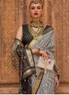 Patola Silk Black and Grey Traditional Designer Saree - 1
