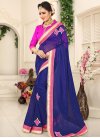 Lace Work  Faux Georgette Contemporary Style Saree - 1