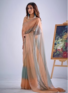 Swarovski Work Trendy Saree For Ceremonial in Multi Colour