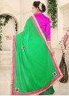 Faux Georgette Lace Work Trendy Classic Saree - 2
