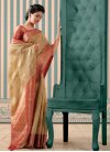 Woven Work Beige and Maroon Traditional Designer Saree - 1