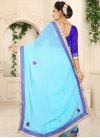 Blue and Light Blue Lace Work Classic Saree - 2