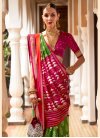 Patola Silk Olive and Rose Pink Designer Contemporary Saree For Festival - 1