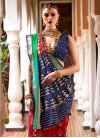 Navy Blue and Red Trendy Classic Saree - 1