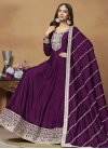 Art Silk Floor Length Anarkali Salwar Suit - 3