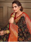 Maslin Silk Black and Red Contemporary Style Saree - 1