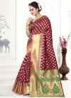 Banarasi Silk Green and Maroon Contemporary Saree - 1