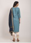 Reyon Light Blue and Off White Embroidered Work Readymade Designer Suit - 2