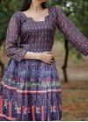 Chanderi Silk Digital Print Work Floor Length Trendy Gown - 3