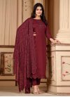 Embroidered Work Pant Style Straight Salwar Suit - 1