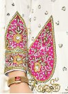 Off White and Rose Pink Silk Designer Palazzo Salwar Kameez - 1