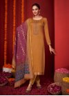 Cotton Satin Designer Straight Salwar Kameez For Ceremonial - 3