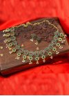 Flamboyant Green and Maroon Gold Rodium Polish Jewellery Set - 1