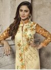 Krystle Dsouza Cream and Peach Straight Pakistani Salwar Suit For Ceremonial - 1